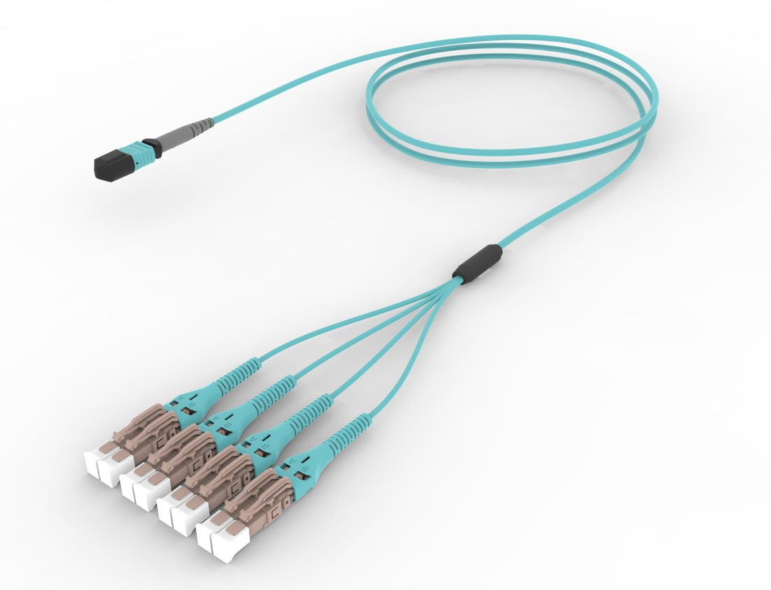 Commscope UQXQPLUJ8-MDM003 | 12 inch breakout (end B), no gland, no pulling grip | Jacket Color - Aqua, Cord Length - 3 M