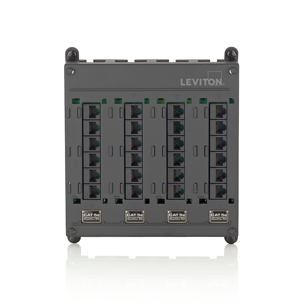Leviton 476TM-524 | Twist & Mount Patch Panel, (24) Cat 5e ports