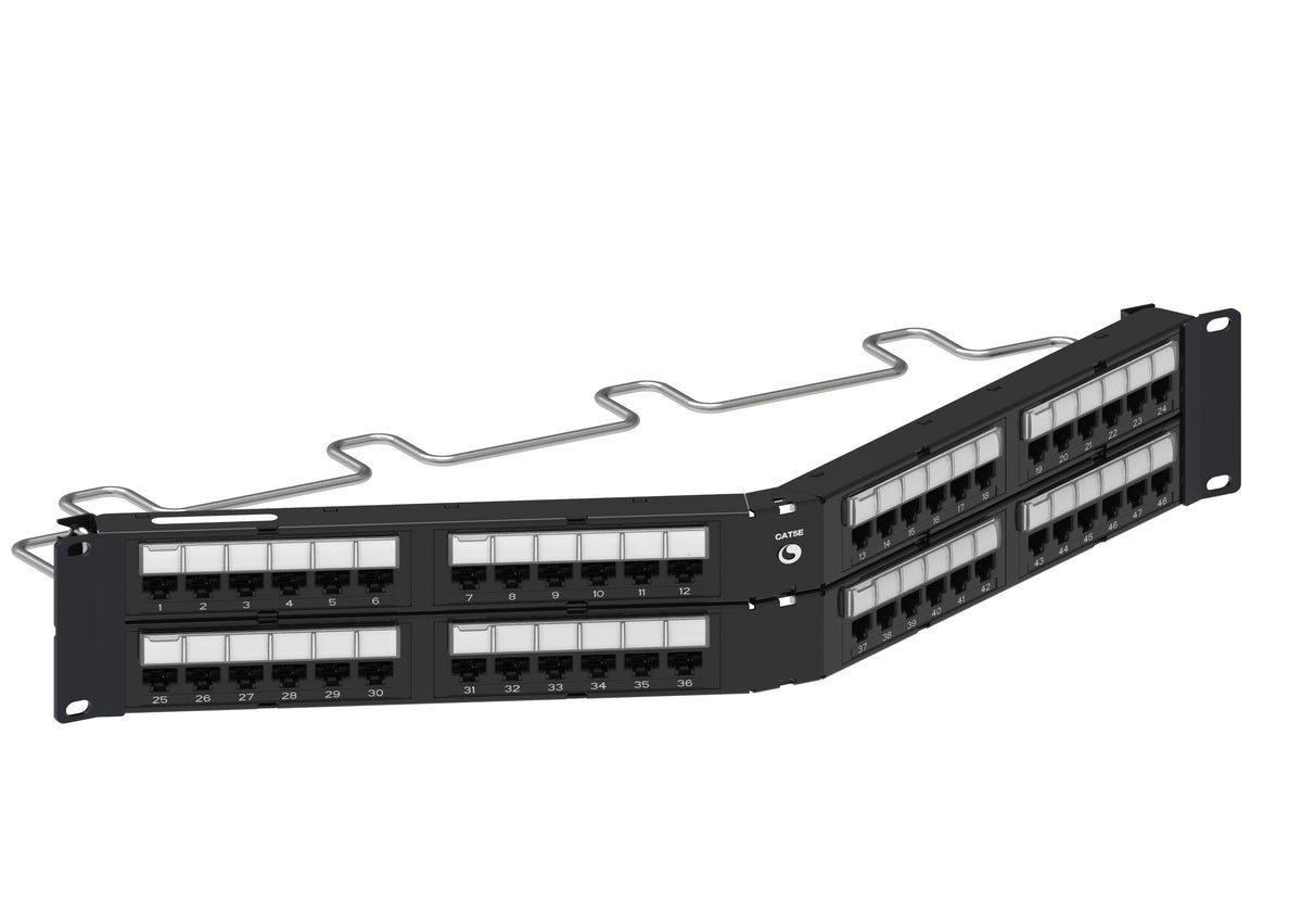 Commscope CPPA5EDM2U48 | Angled Distribution Panel, Cat 5E, 2U, 48 port