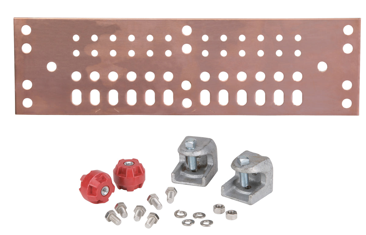 Commscope UGBKIT-0414 | Copper Ground Buss Bar, 1/4 in x 4 in x 14 in (6.4 mm x 101.6 mm x 355.6 mm)