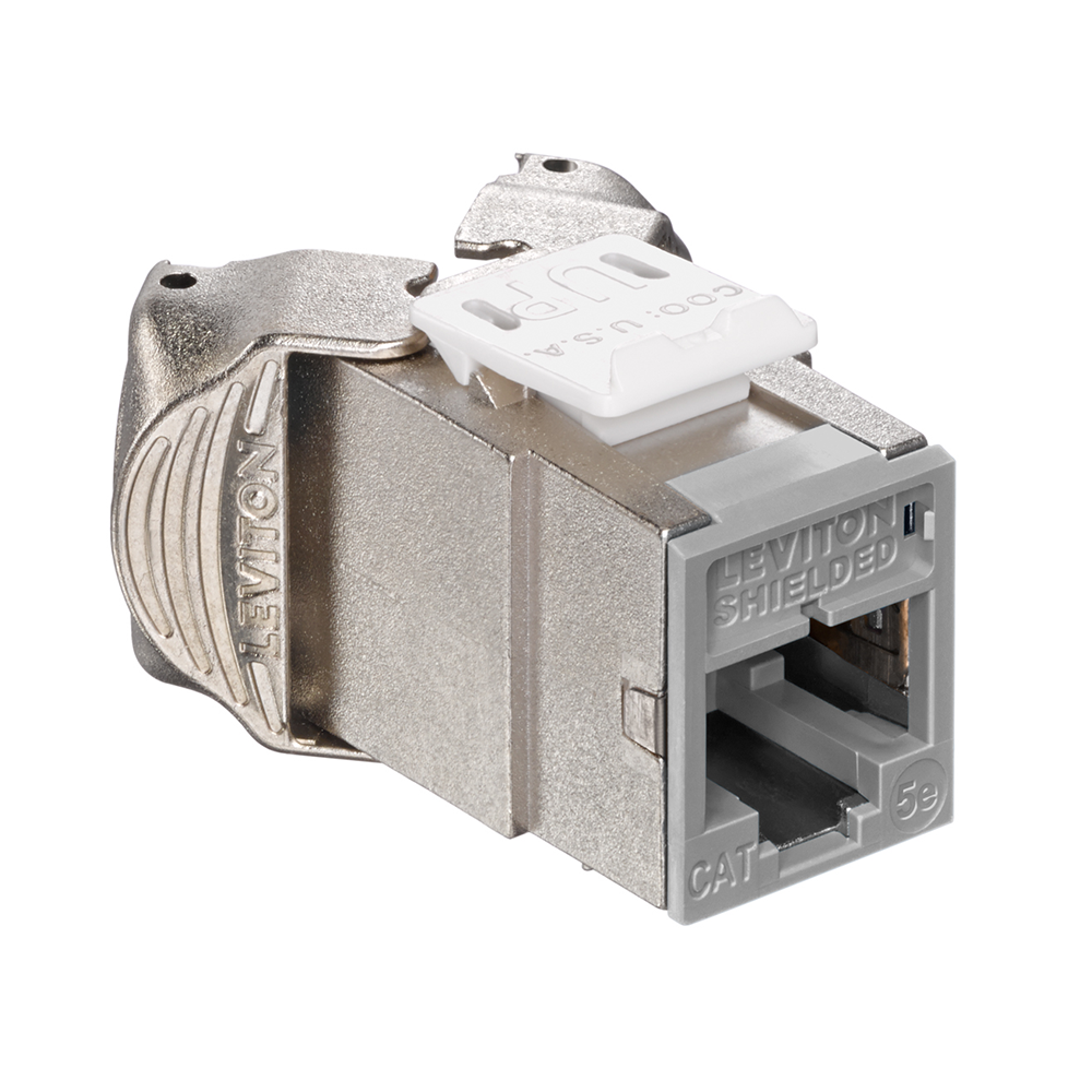 Leviton 5ESJK-RG5 | Atlas-X1 Cat 5e Shielded QuickPort Jack, Gray