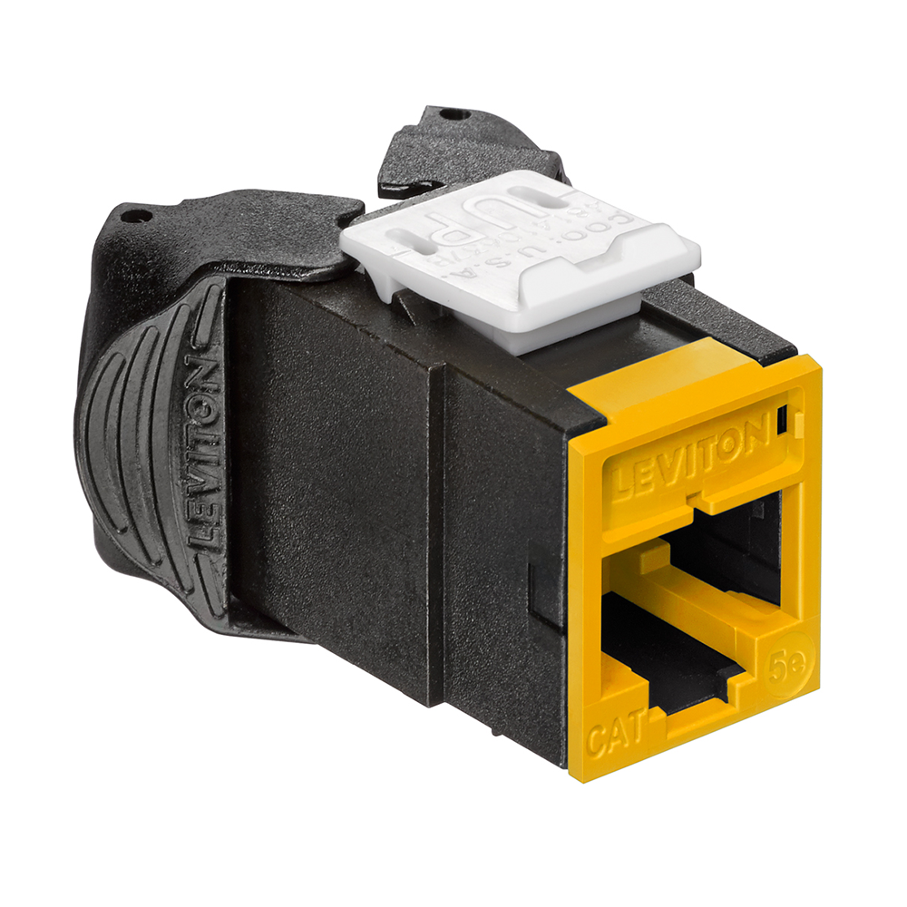 Leviton 5EUJK-RY5 | Atlas-X1 Cat 5e UTP QuickPort Jack, Yellow