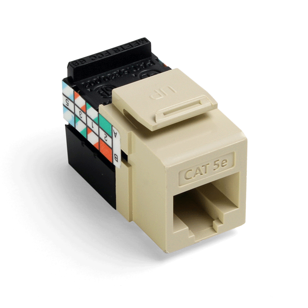 Leviton 5G108-RI5 | GigaMax Cat 5e QuickPort Jack, Ivory