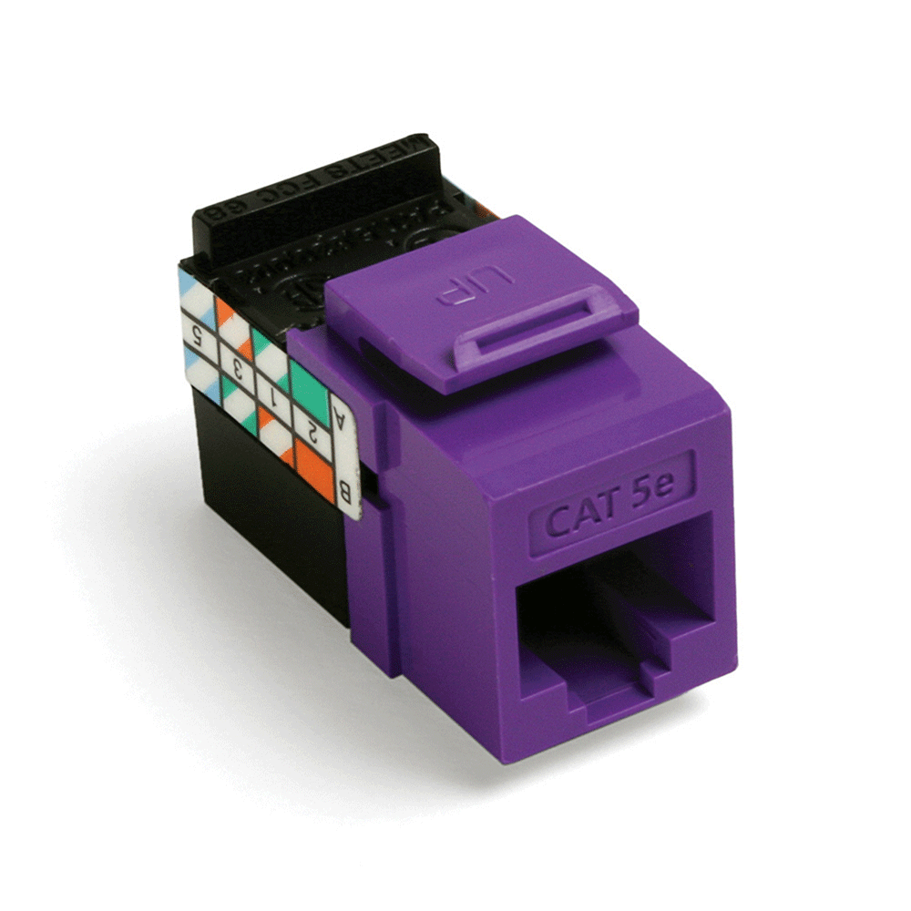Leviton 5G108-RP5 | GigaMax Cat 5e QuickPort Jack, Purple