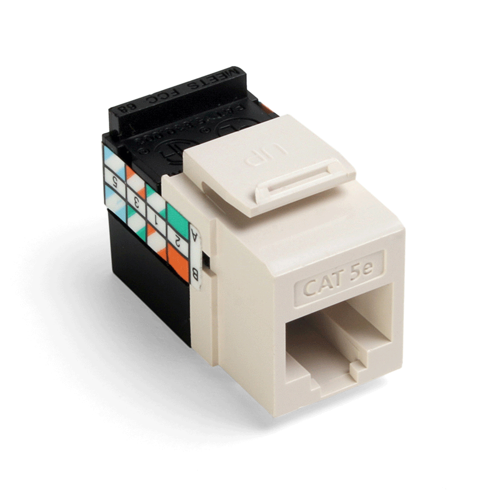 Leviton 5G108-RT5 | GigaMax Cat 5e QuickPort Jack, Light Almond