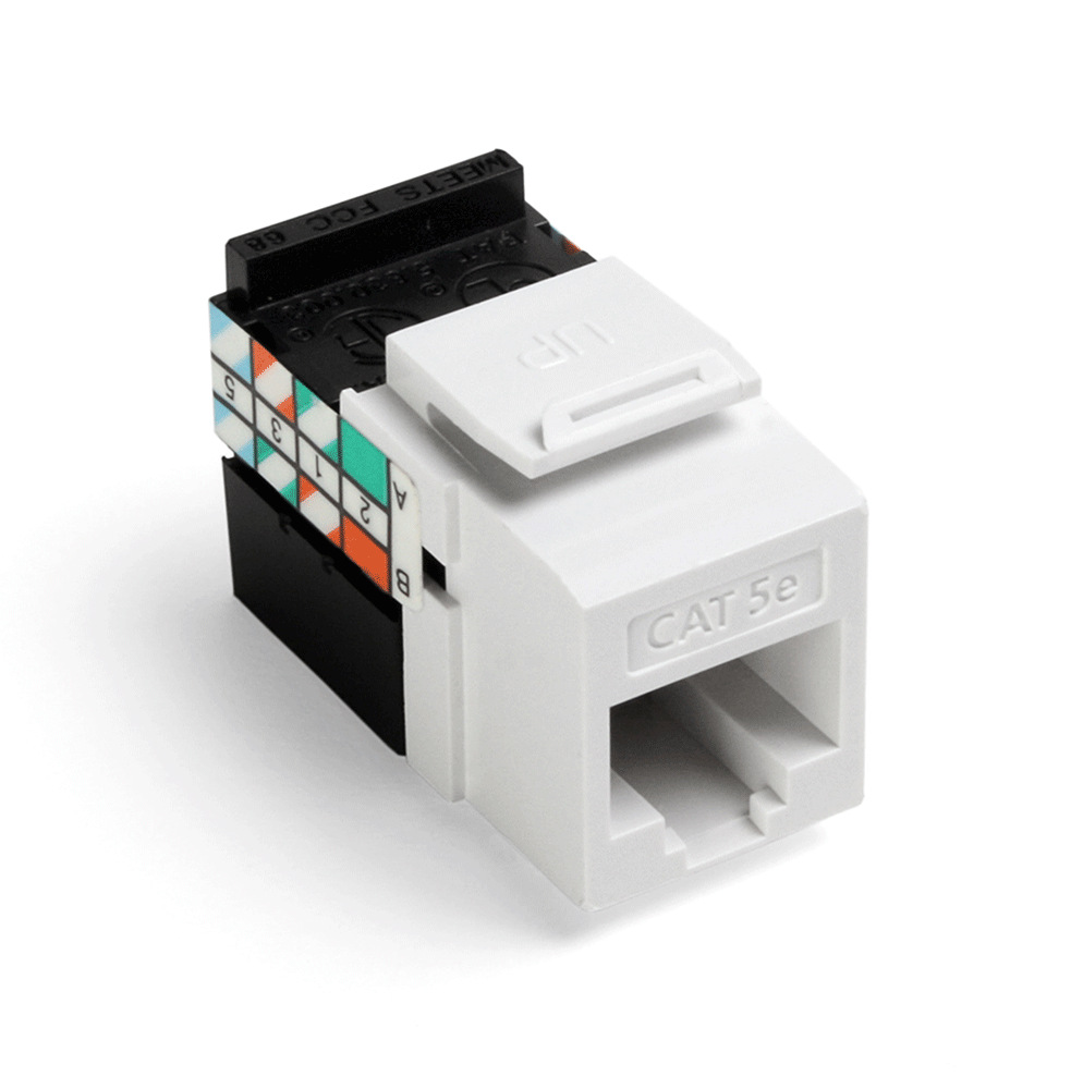 Leviton 5G108-RW5 | GigaMax Cat 5e QuickPort Jack, White