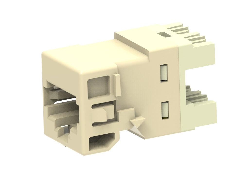 Commscope UNJ10G-AL | Uniprise UNJ Series Modular Jack, RJ45, category 6A, T568A/T568B, unshielded, no dust cover, light almond