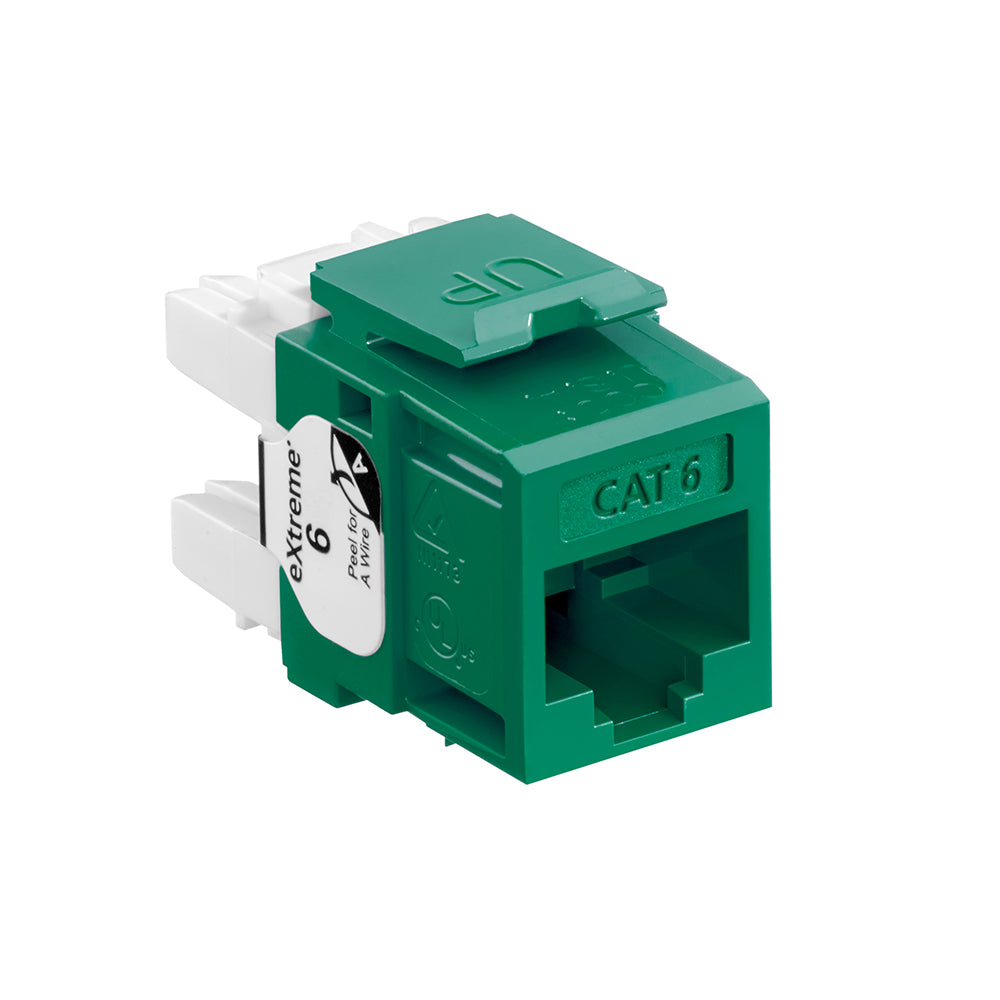 Leviton 61110-RV6 | eXtreme Cat 6 QuickPort Jack, Green