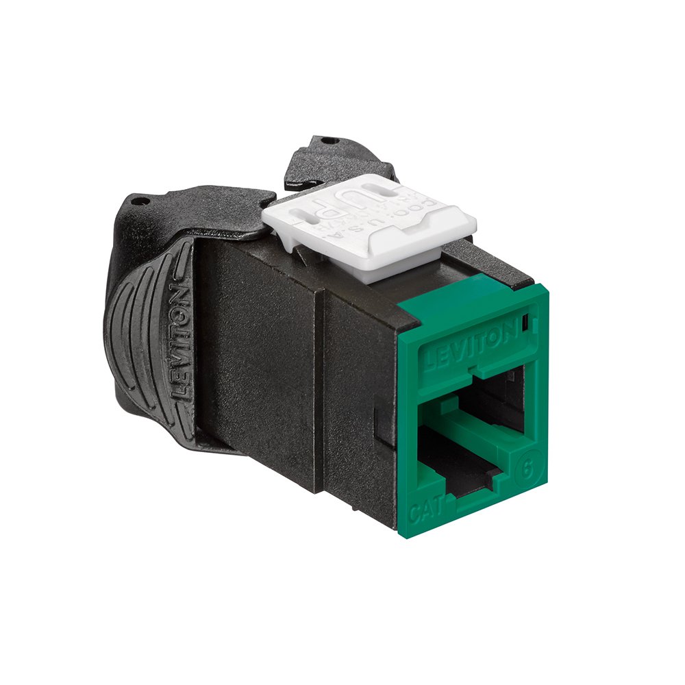 Leviton 61UJK-RV6 | Atlas-X1 Cat 6 UTP QuickPort Jack, Green