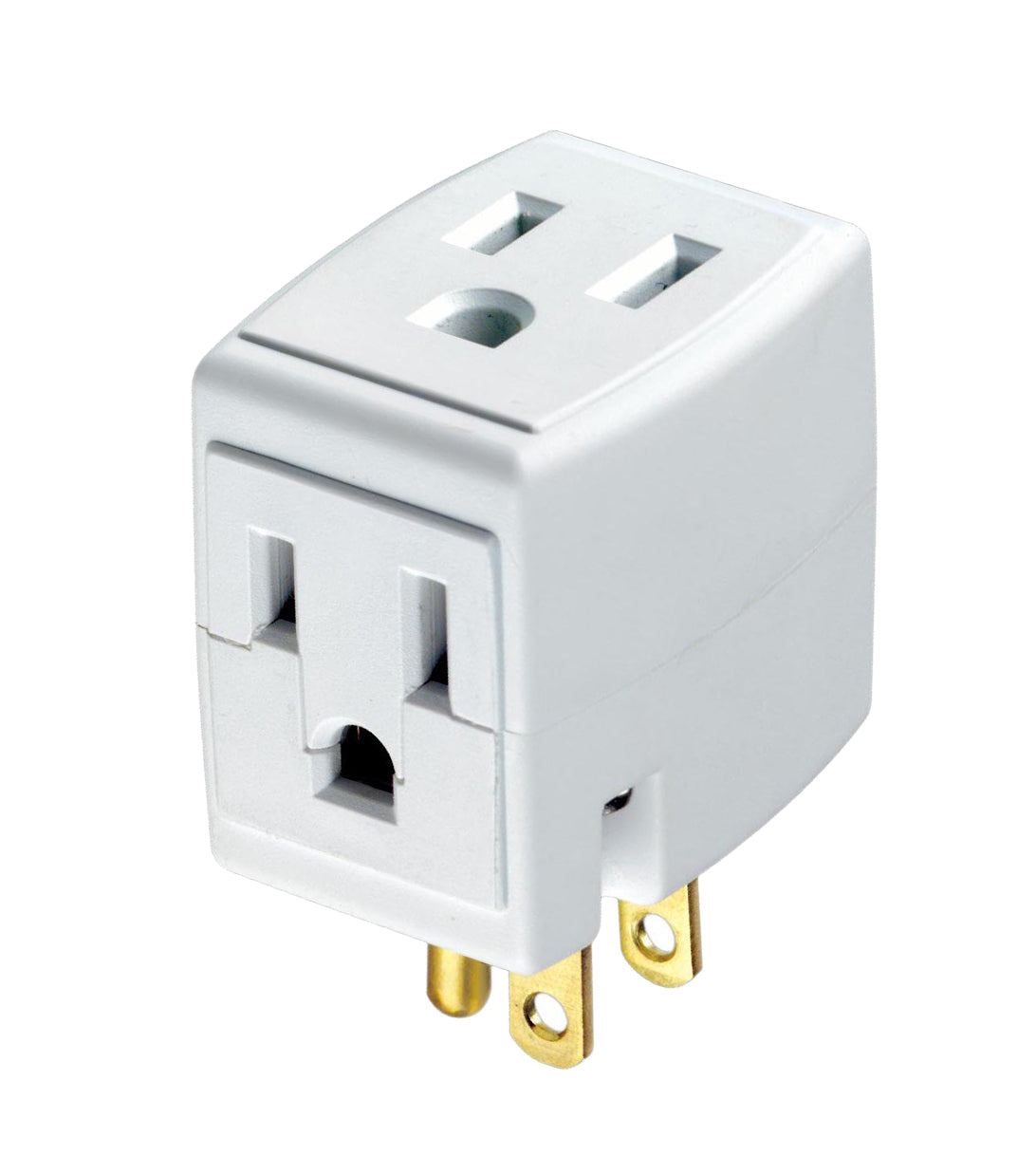 Leviton 692-W | Indoor 15 Amp, 125 Volt, NEMA 5-15R, 3-Wire, Grounded Triple Cube Tap - White
