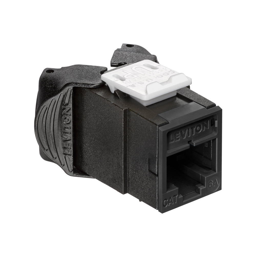 Leviton 6AUJK-RE6 | Atlas-X1 Cat 6A UTP QuickPort Jack, Black
