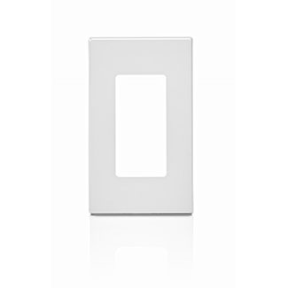 Leviton 80311-SW | 3-Gang, Subplate Included, Polycarbonate, Snap-On Mount Screwless Wallplate - White