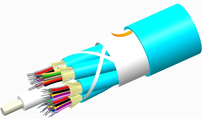 Commscope R036DS5KFMUAQ | LazrSPEED Riser Distribution Cable, 36 fiber multi-unit with 12 fiber subunits