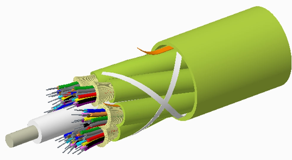 Commscope R048DS5GFMULM | LazrSPEED Riser Distribution Cable, 48 fiber multi-unit with 12 fiber subunits