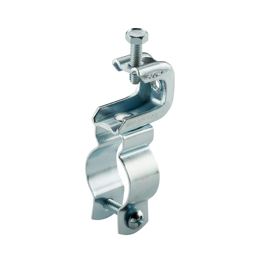 Panduit PBC200CD4B | StrongHold™ Zinc-Plated Steel Screw-On Beam Clamp with Conduit Clip