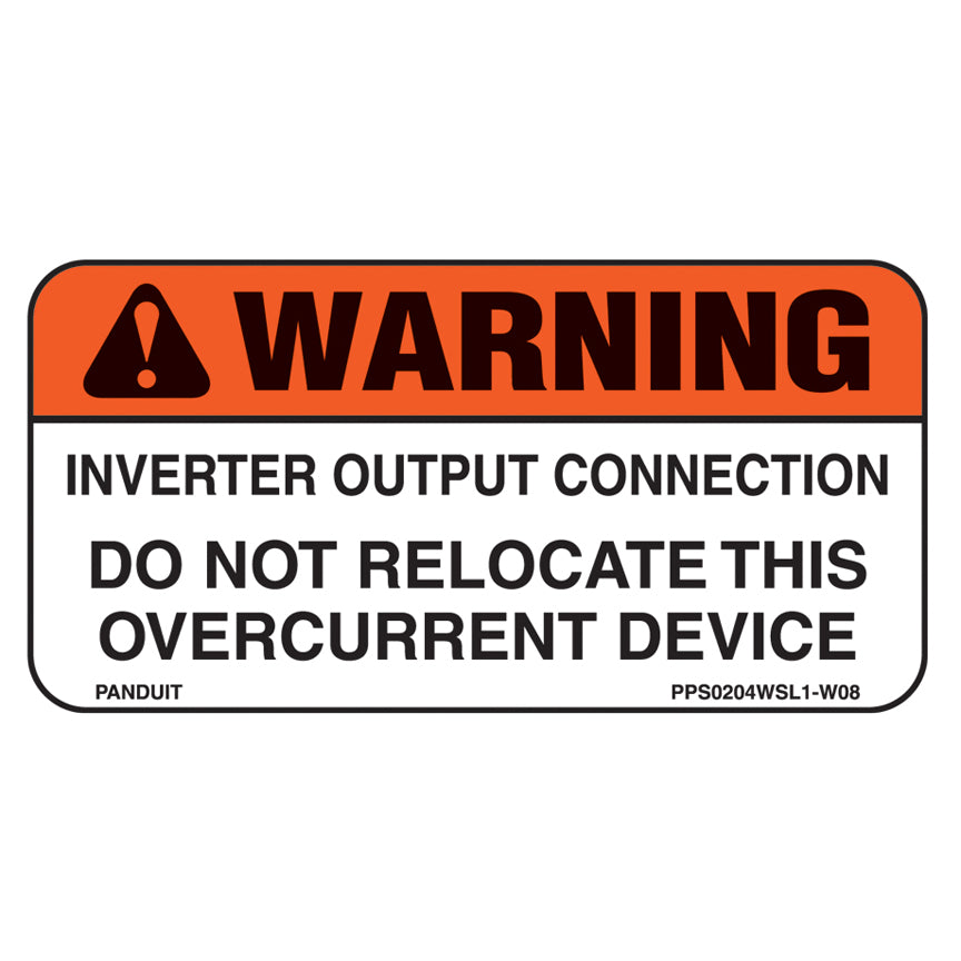 Panduit PPS0204WSL1-W08 | Solar Label