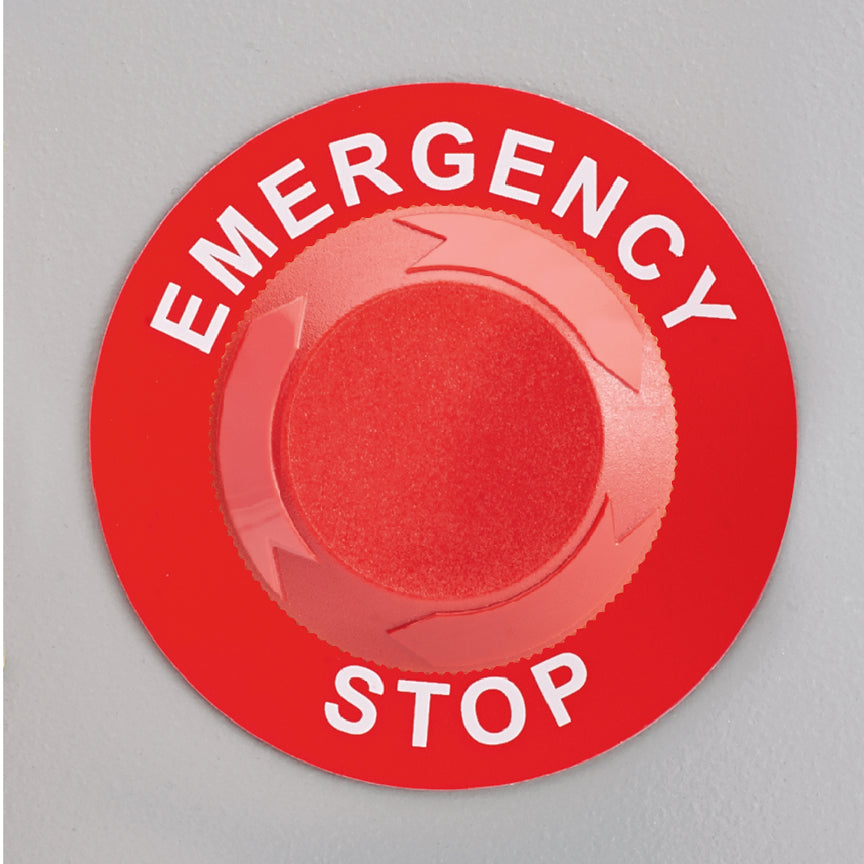 Panduit C350AW-30-ES | Pre-Printed Raised Panel Emergency Stop Label