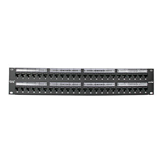 Leviton 6A586-U24 | Cat 6A Flat Patch Panel, 110-style meets TIA 19 in Rack Mount, 24-Port configured