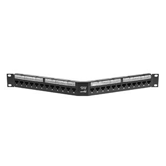 Leviton 6A587-U48 | Cat 6A 110-Style Angled Patch Panel, 48-Port, 2RU