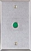 Alarm Controls RP29L Single Gang Stainless Steel Plate With 1/2"Grn Led 12vdc