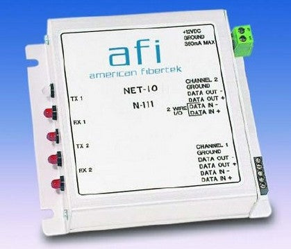 American Fibertek N-111 Network I/O Module RS Data Channel, Alarm Input, Relay Output, 10/100 Base-T Port