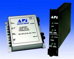 American Fibertek RTX-48-LX-ST 10/100/1000 Ethernet Rack Card TX 1 Fiber ST MM