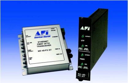 American Fibertek RX50FXST 2 Fiber 10/100 D/R Ethernet, 2Km, Mm Sup