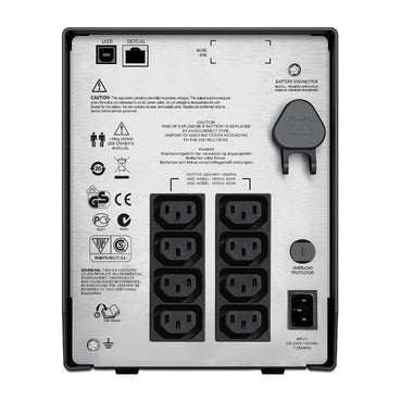 APC SMC1000I | Smart-UPS C, Line Interactive, 1000VA, Tower, 230V, 8x IEC C13 outlets, USB and Serial communication, AVR, Graphic LCD
