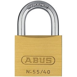 Abus Security Locks 55/40BKA 5401 | Security Padlock, Keyed Alike, 1-1/2" Width, 15/64" Shackle Diameter, 55/64" Vertical Clearance, Solid Brass, With 5401 Key