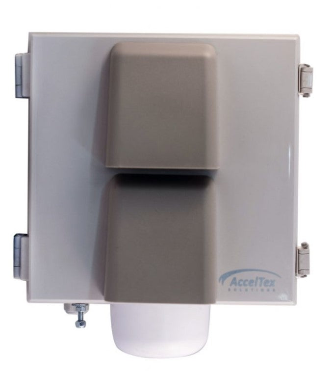 Acceltex Solutions ATS-12126-S-L-4S-CG-POE-HC-OO-46 | 12" x 12" x 6" Heated & Cooled PoE Enclosure with Integrated 4 Element RPSMA Omni