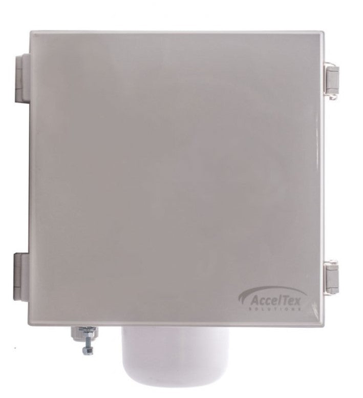 Acceltex Solutions ATS-12126-S-L-4T-CG-POE-H-OO-46 | 12" x 12" x 6" Heated & Cooled PoE Enclosure with Integrated 4 Element RPTNC Omni