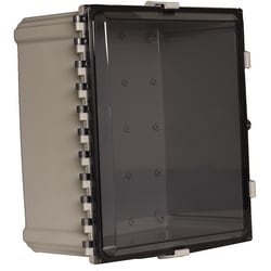 Acceltex Solutions ATS-16148P-C-K-NC | 16 Inch x 14 Inch x 8 Inch Nonconfigured Polycarbonate Enclosure with Clear Door, Key Lock