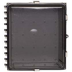 Acceltex Solutions ATS-16148P-C-L-NC | 16 Inch x 14 Inch x 8 Inch Nonconfigured Polycarbonate Enclosure with Clear Door, Latch Lock