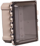 Acceltex Solutions ATS-864P-C-K-NC | 8 Inch x 6 Inch x 4 Inch Nonconfigured Polycarbonate Enclosure with Clear Door and Key Lock