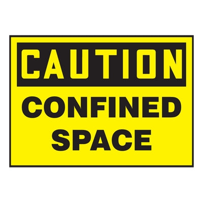 Accuform Signs LCSP604VSP | Warning Labels Caution Confined Space, 5/Pkg