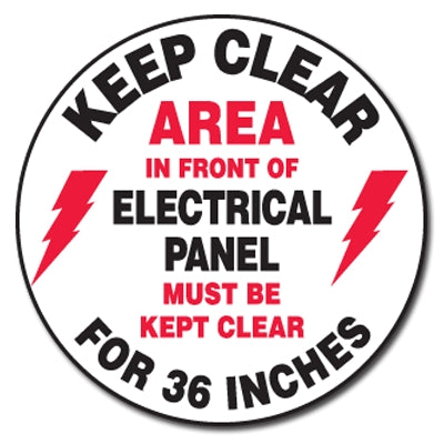 Accuform Signs MFS729 | Electrical Safety, Keep Clear Area In Front of Electrical Panel Must Be Kept Clear