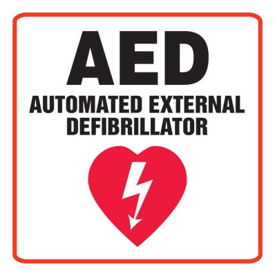 Accuform Signs PSP610 | V-Projection, AED Automated External Defibrillator, Plastic