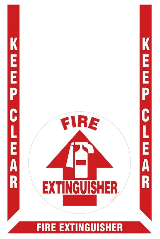 Accuform Signs PSR529 | Safety Sign, Plastic, Adhesive, Red, White, 1 Printed Side, Fire Extinguisher