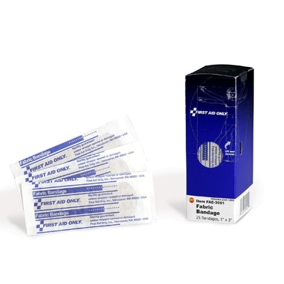 Acme United Corporation FAE-3001 | SmartCompliance First Aid Kit Refill, Fabric Bandages, 1" X 3", 25/Pkg