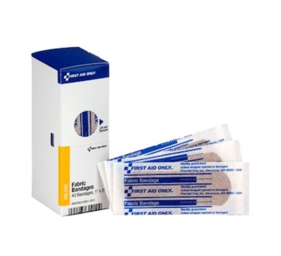 Acme United Corporation FAE-3101 | SmartCompliance First Aid Kit Refill, 1" X 3" Fabric Bandage, 40/Box