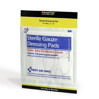 Acme United Corporation FAE-5005 | SmartCompliance First Aid Kit Refill, Gauze Pads, 3" X 3", 10/Pkg