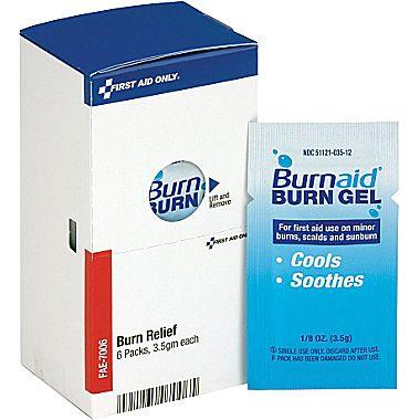 Acme United Corporation FAE-7006 | SmartCompliance First Aid Kit Refill, Burn Gel Packets, 6/Pkg