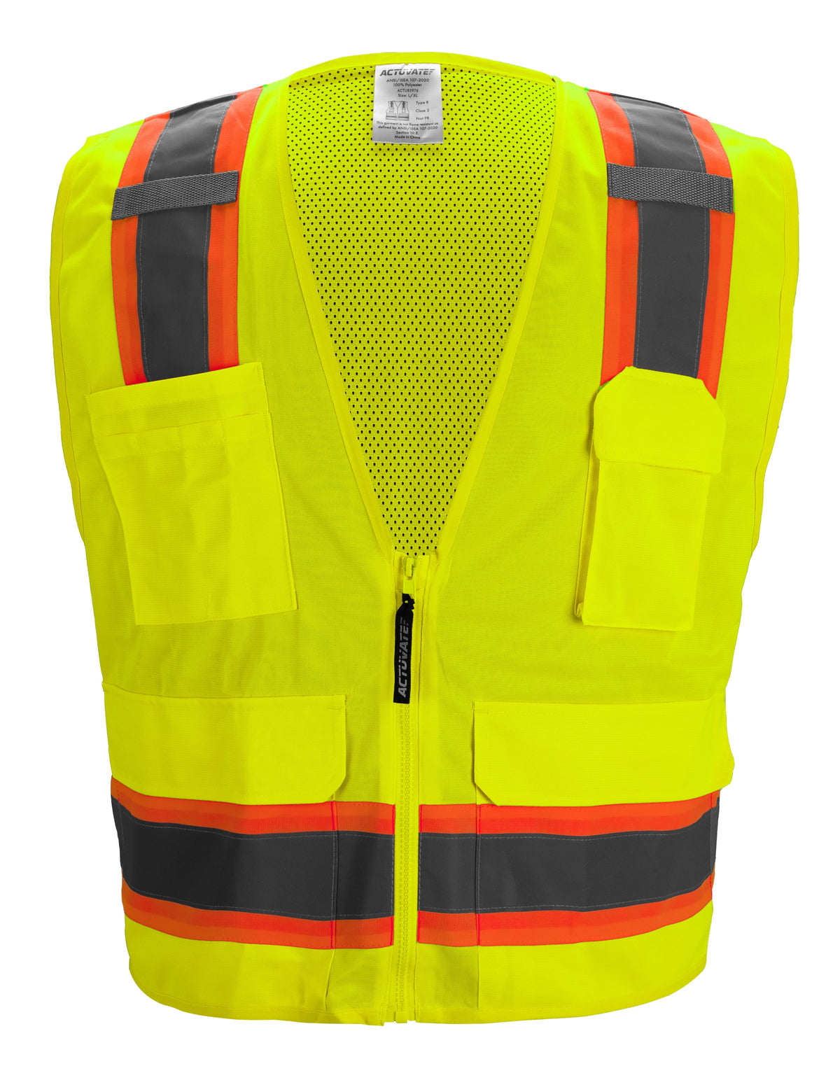 Actuvate ACTU83981 | Type R Class 2 Economy Surveyor's Vest High-Visbility Yellow, Large/X-Large