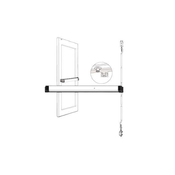 Adams Rite Manufacturing 8611MLR36 | Door Concealed Vertical Rod Exit Device, Narrow Stile, Silent Electrification Latch Retraction