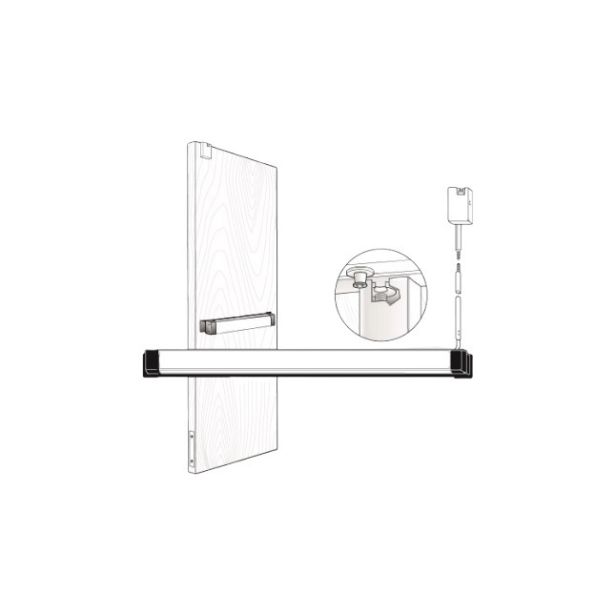 Adams Rite Manufacturing 8911MLR36 | Life-Safety Concealed Vertical Rod Exit Device without Monitoring Switch for Wood Doors
