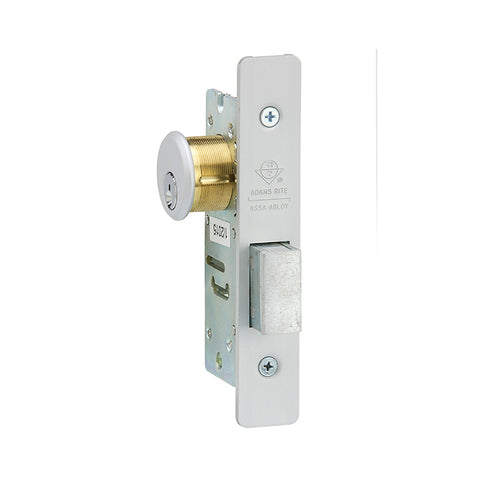 Adams Rite Manufacturing 4070-30-628 | Short Throw Deadbolt with Flat Faceplate and 1-1/8" Backset Satin Aluminium Finish