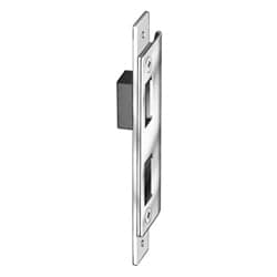Adams Rite Manufacturing 4901-01-630 | Door Deadlatch Strike, Long, Flat, Satin Stainless, With Molded Black Plastic Dust Box, Closure