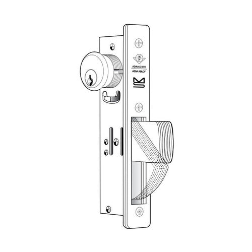 Adams Rite Manufacturing MS1850SN410-335 | ANSI Size MS Deadlock Flat Faceplate 1-1/2 Inch Straight Bolt Black Anodized Finish