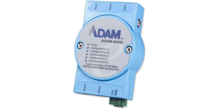 Advantech ADAM-6520I | Ethernet 5 Port 10/100 Industrial Swit-Channel Wt