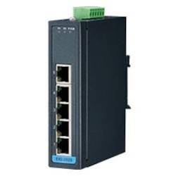 Advantech EKI-2525-BE | Unmanaged Industrial Ethernet Switch, 5-Port, 10/100 Mbps, DIN-Rail/Wall Mount, 12 to 48 Volt DC, 1.18" Width x 3.74" Depth x 4.72" Height
